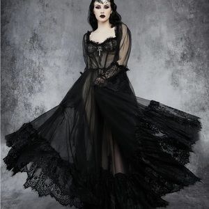 Dollskill Widow Gothic Maxi Dress Size M